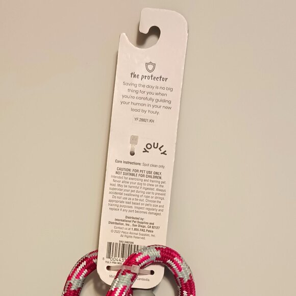 *NWT~YOULY The Protector 1/2" Thick Reflective Dog Leash, Pink & Gray 5-ft. Long - Picture 5 of 8